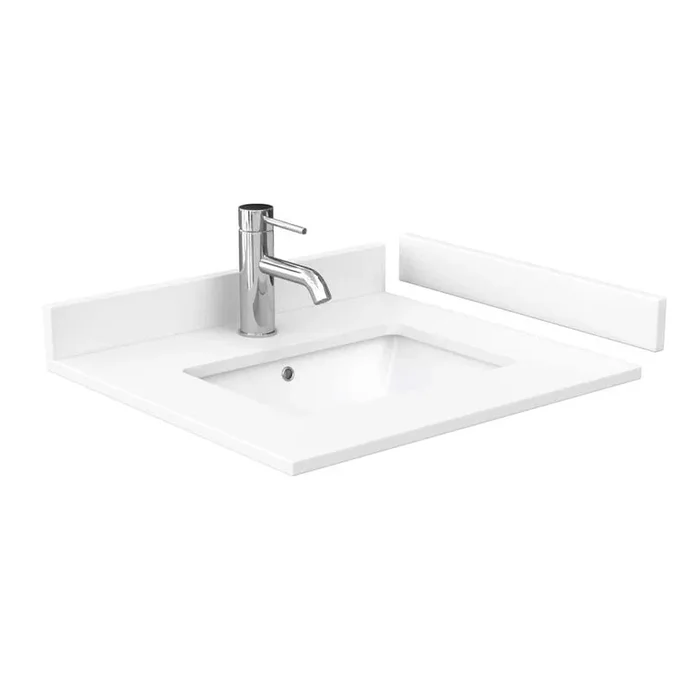 Wyndham Collection 24 in. Cultured Marble Vanity Top with Rectangular Sink