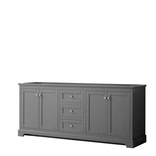 Wyndham Collection Avery 79-in Dark Gray Bathroom Vanity Cabinet