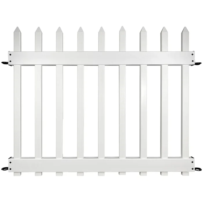 YARDLINK No Dig Fence 3-ft H x 3.5-ft W White Vinyl Picket Fence Panel No Dig (Assembled)