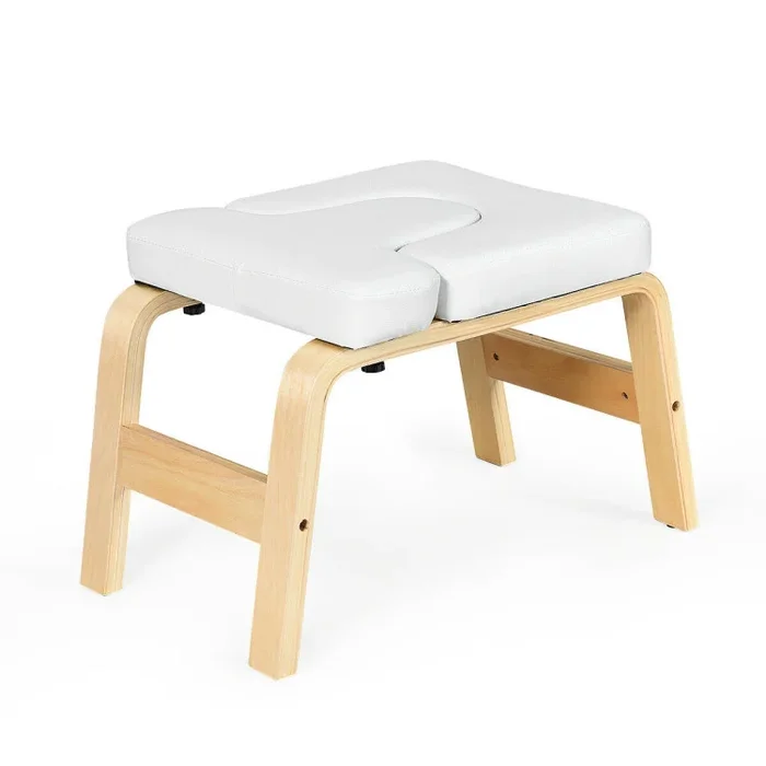 Yoga Headstand Wood Stool with PVC Pads