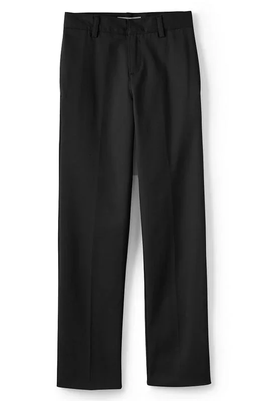 Young Men’s School Uniform Twill Flat Front Pants in Black By Size, Case of 24