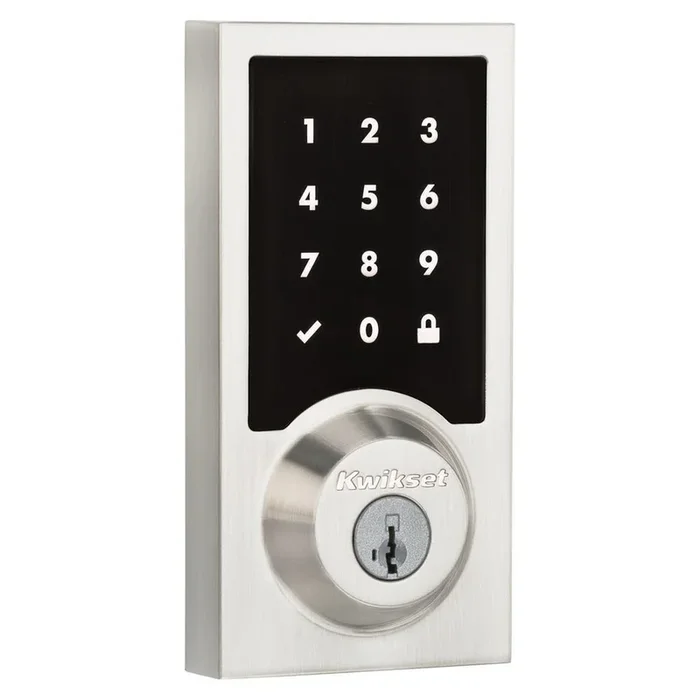 Z-Wave SmartCode 916 Touchscreen Contemporary Single Cylinder Satin Nickel Electronic Deadbolt with SmartKey Security