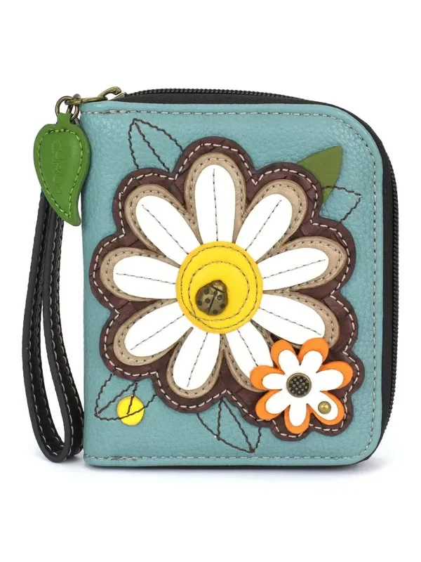 Zip Around Wallet Daisy Blue-Women’s-839dsb1