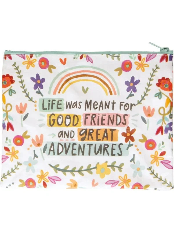 Zipper Wallet Good Friends White Rainbow 9.50